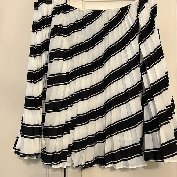 Anthropologie Black and White Pleated Mini Skirt - Picture 2 of 6